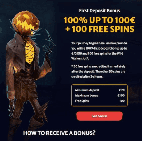 Bonus 100% up to AU$160 and 100 Free Spins